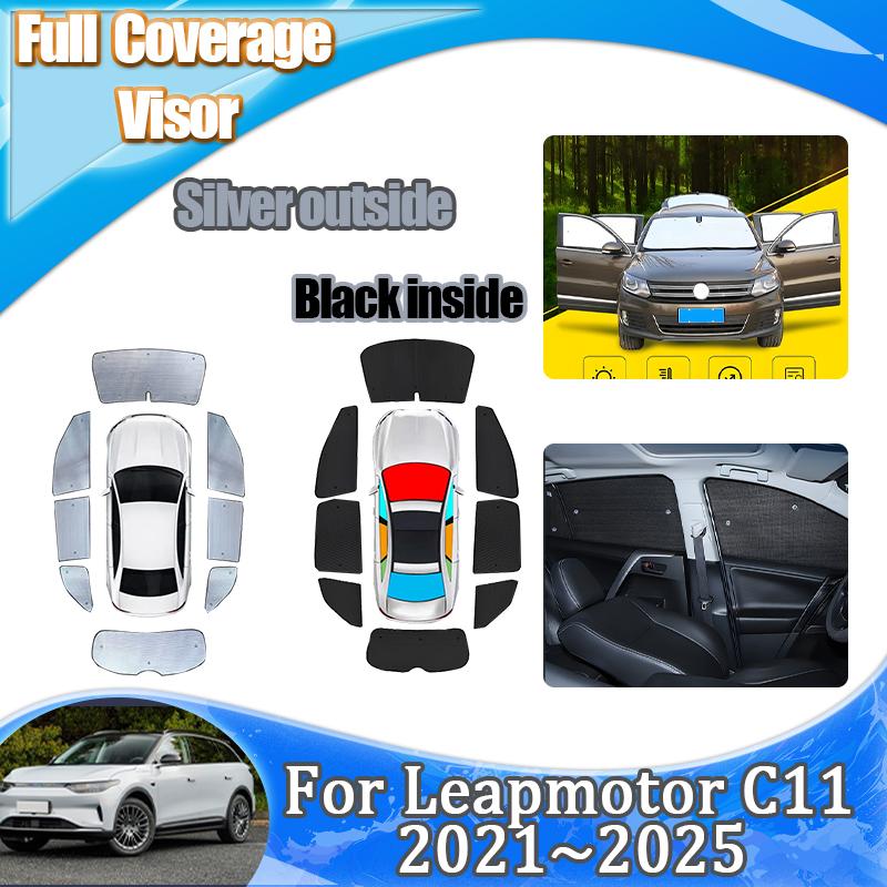 For Leapmotor C11 Accessories ~2025 Blind Shade Windshield Sunshade Protect Privacy Sun Visor Blocks UV Rays Car Accessories