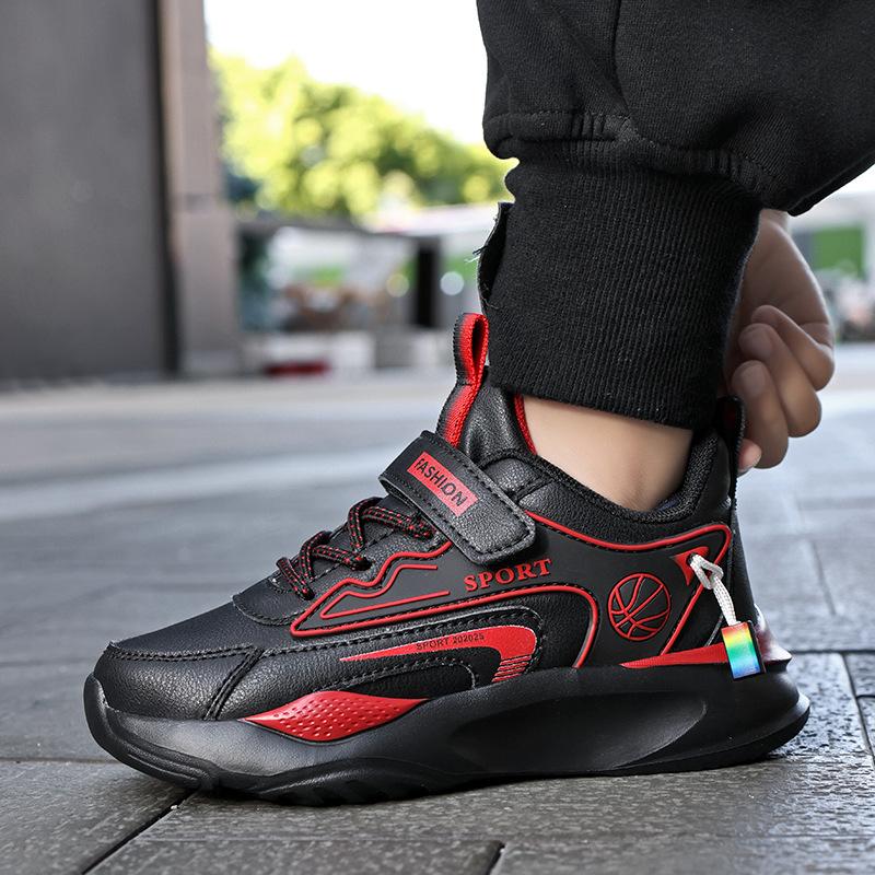 2025 Dziecięce Sneakersy Nastolatki Średnie i Duże Buty Dziecięce Rzep Lekkie Amortyzacja 40 Jardów Buty do Biegania Chłopięce