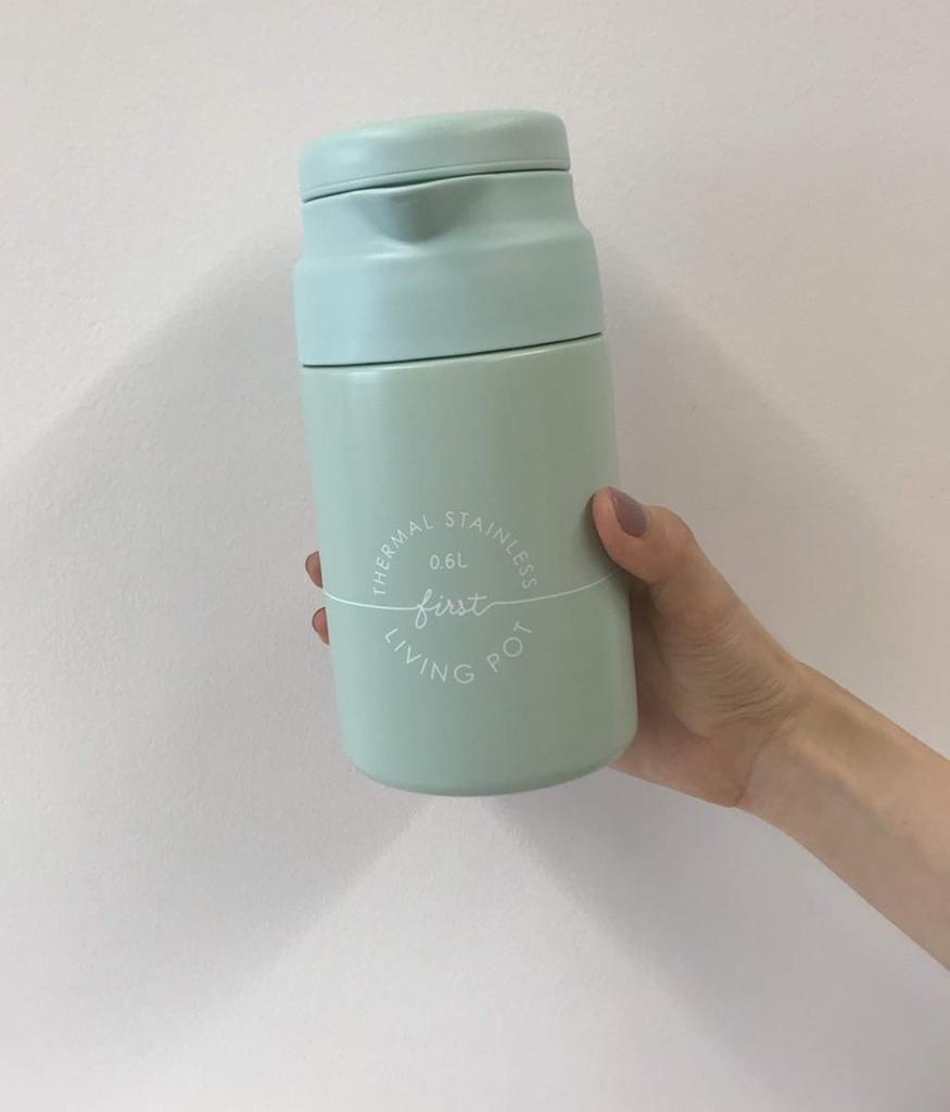 Bestco Insulated Tabletop Pot Powder Green Living Pot Compact 0.6L AHS-MA60