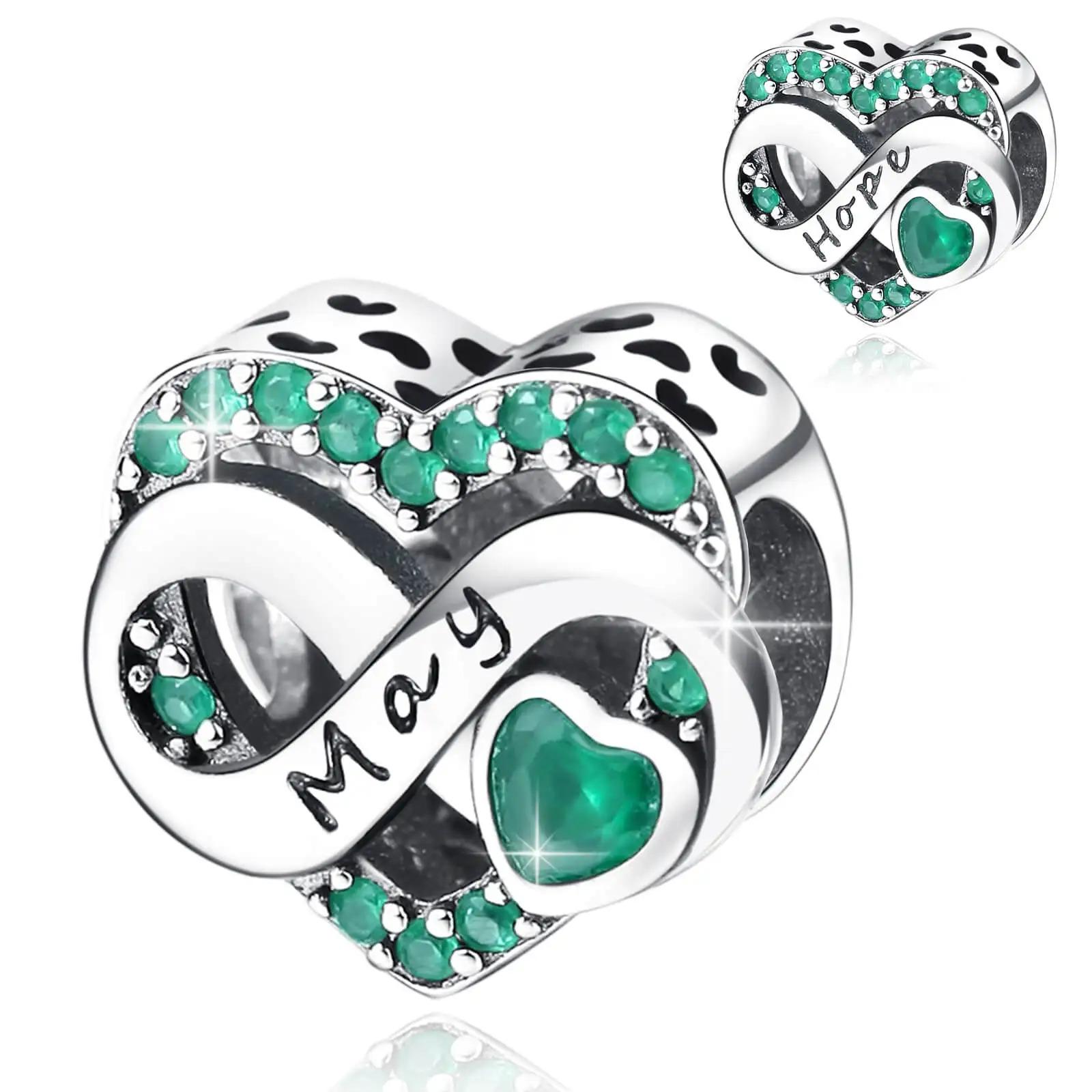 

Copper Metal 1-12 Month Love Series Birthday Charm Bead Components Bead Component Compatible With Authentic Original Bracelet High Quality Fine красный