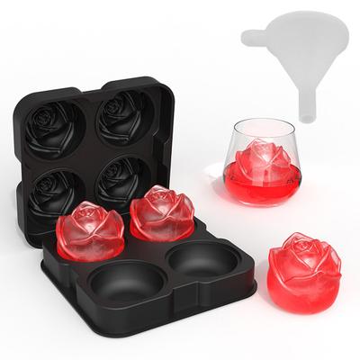 Silikon Eiswürfelform Tablett 3D Rosenblumenform Eis Schokolade Pudding