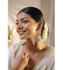 Earrings with Aqua Green Stone & Pearls for Women