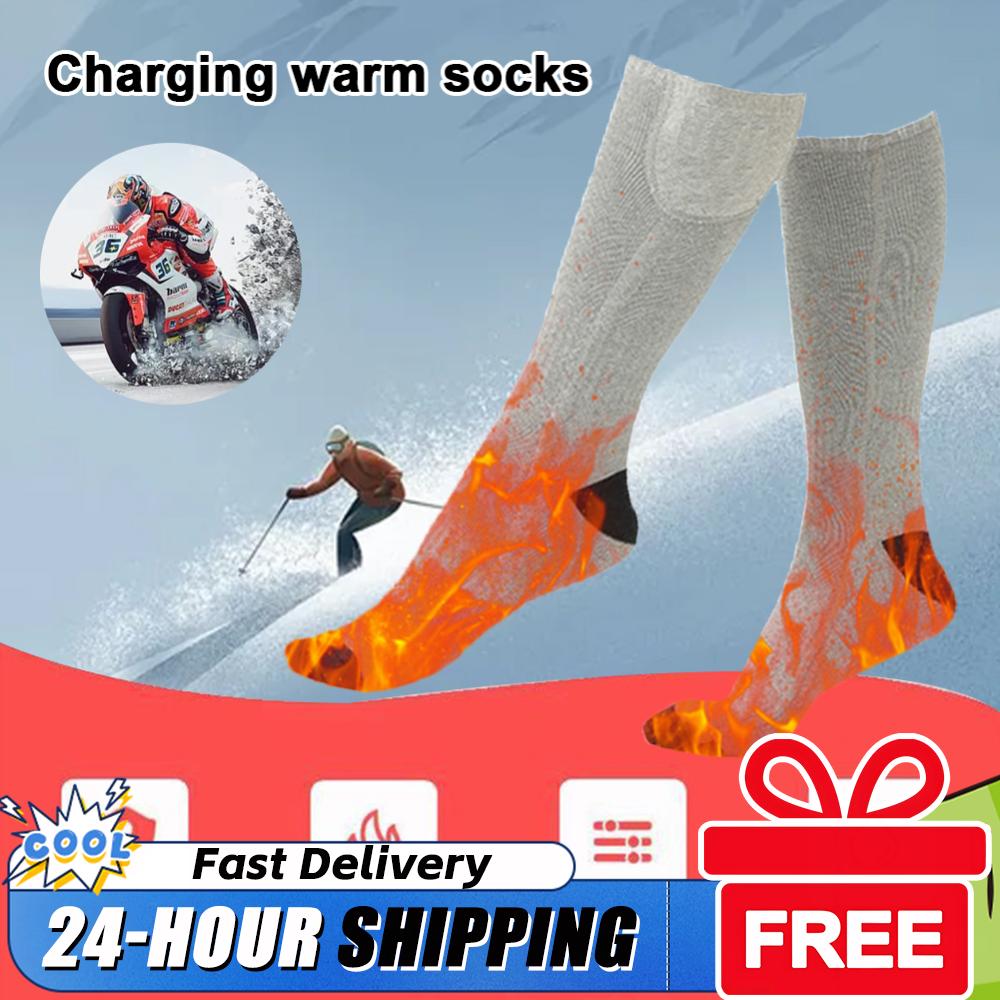 3 Level Temperature Winter Heating Socks Cold-Proof Winter Warm Thermal Socks Electric Heating Socks for Outdoor Skiing Hiking