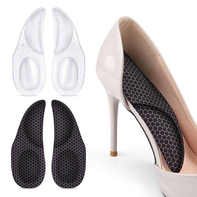 2-In-1 Arch Heel Pad Flat Arch Support Orthopedic Insole GEL Soft Self-Adhesive Anti-Slip Shock Absorption Rear Pad