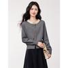 Xinfeiyu Women's Chic Ruffled-Collar Knitted Cardigan