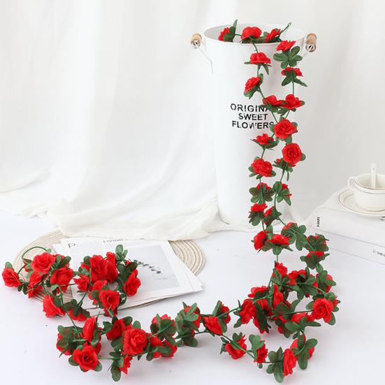 2 Pcs Rose Garlands Artificial Rose Vines Faux Flower Garlands