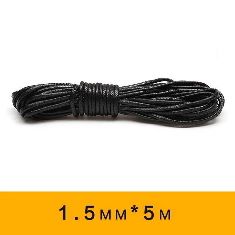 Black Thai oil wax rope round handmade leather dense wax rope woven jewelry pendant tied with flat rope DIY material