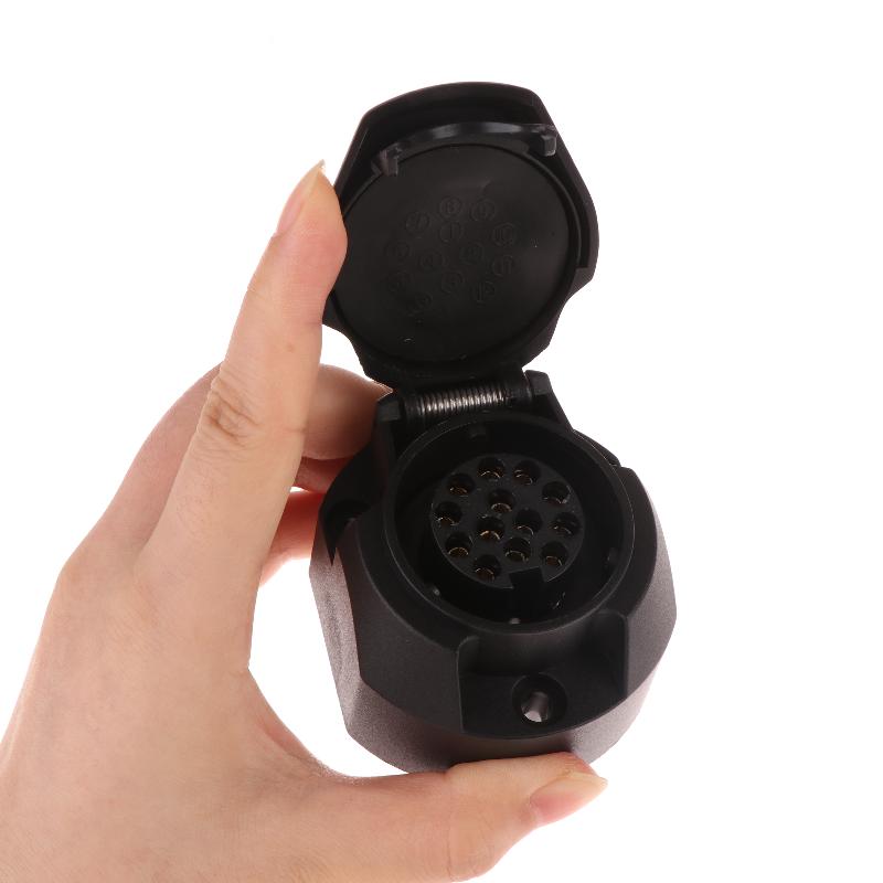 13Pin 12V Euro Round Trailer Caravans Socket Electrical Connector Adapter Towing Socket Plug Car Accessories