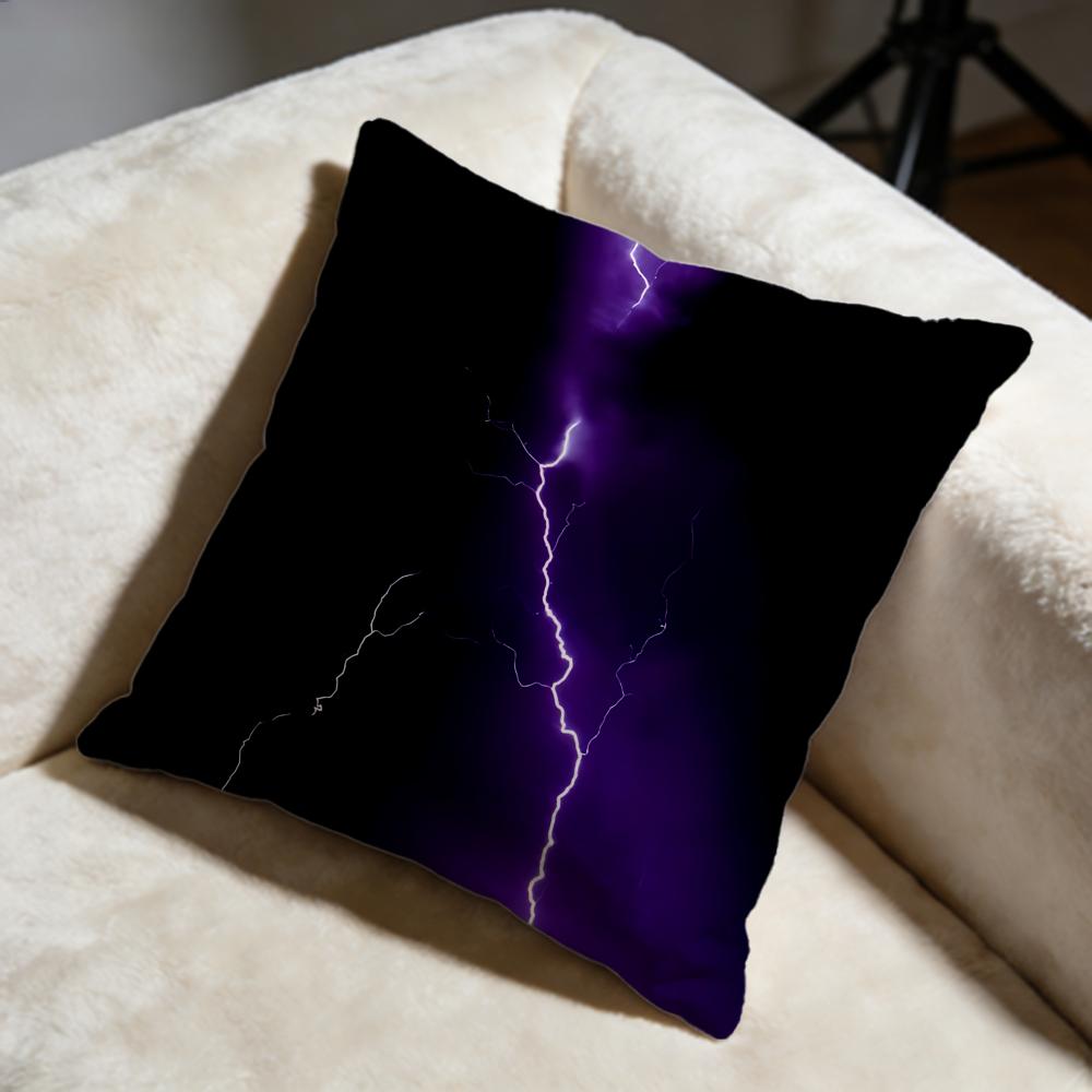 Lightning Cushion Cover Soft Decorative Pillow Case Suitable for Bedroom Sofa Car Travel Use