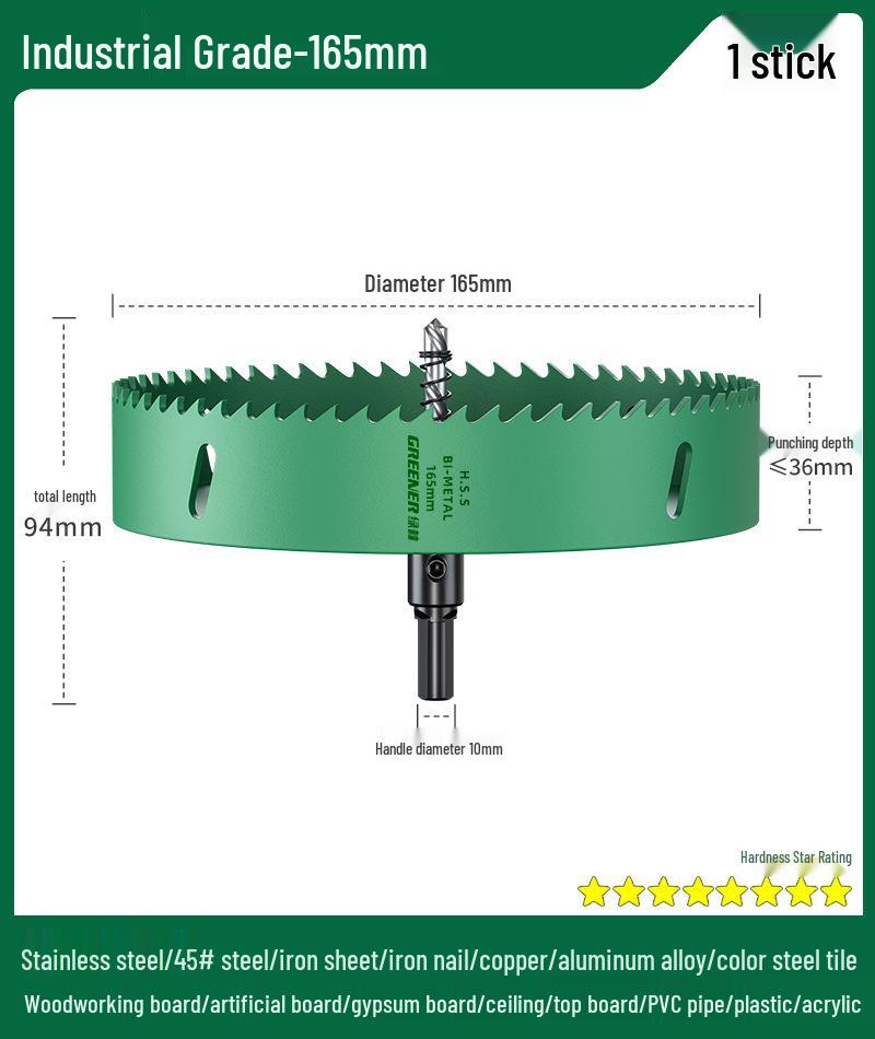 Green Forest Hole Saw Drill Bit for Metal, Wood, Plastic, and Gypsum Board