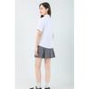 [Sharphon] Women's School Shirt, Short Sleeve, Pointed Collar, Plain Cotton Shirt, Top with Pocket