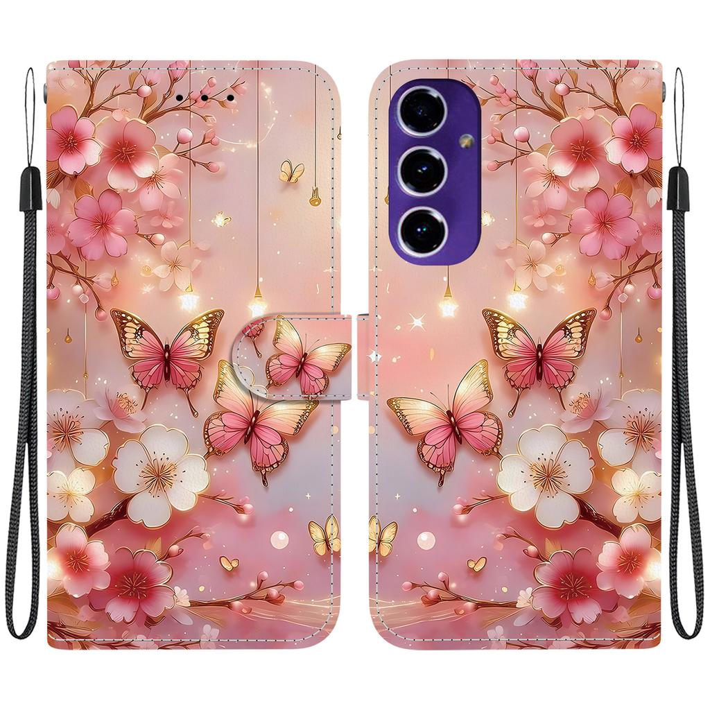 Leather Case Flip Handmade Pu For Samsung Galaxy A16 4g5g A165fa166b Antislip Shockproof Cover With Wrist Strap Heartrose Cat Designs