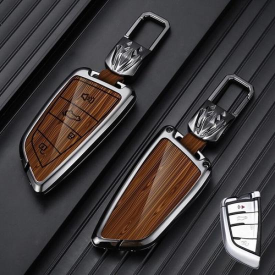 Aluminum Alloy Leather Car Key Case Cover For BMW 1 2 3 4 5 6 7 X2 X3 X4 X5 X6