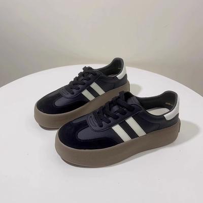 Scarpe da donna da allenamento tedesche in vera pelle 2025 nuove scarpe bianche con plateau primaverili scarpe retrò Forrest Gump scarpe da ginnastica casual da skateboard