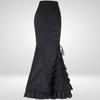 Halloween Skirt Jacquard Fishtail Women Punk Style Vintage Ruffles Bodycon Skirt