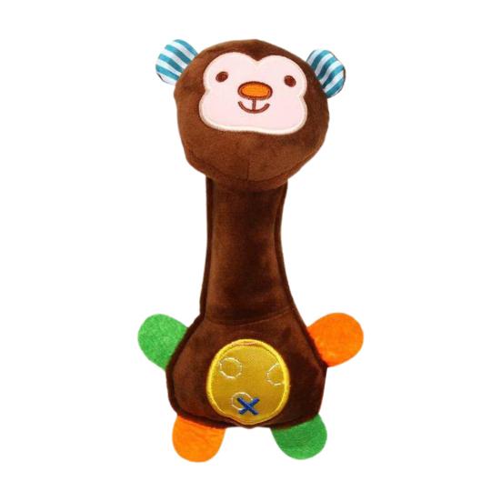 

Pet Toy Sound Design Interactive Puppy Chew Toy with Built-in Rattle Cartoon Dog Monkey Design Teeth Oral Health Safe Chew Toy