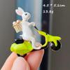 Diamond-Encrusted Cute Dripping Oil Cycling Rabbit Brooch Fashion Cartoon Zodiac Pin Animal Accessories New Year