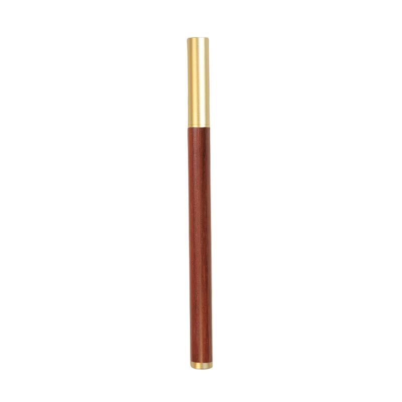 Elegant Brass & Rosewood Fountain Pen with Engravable Logo – Ideal Business or Conference Gift