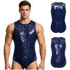 S-3XL Men Waterproof Adaptive Swim Bodysuit Sleeveless One Piece Front Button Side Zippers Leotard Easy Wear Leakproof Bathing Suit