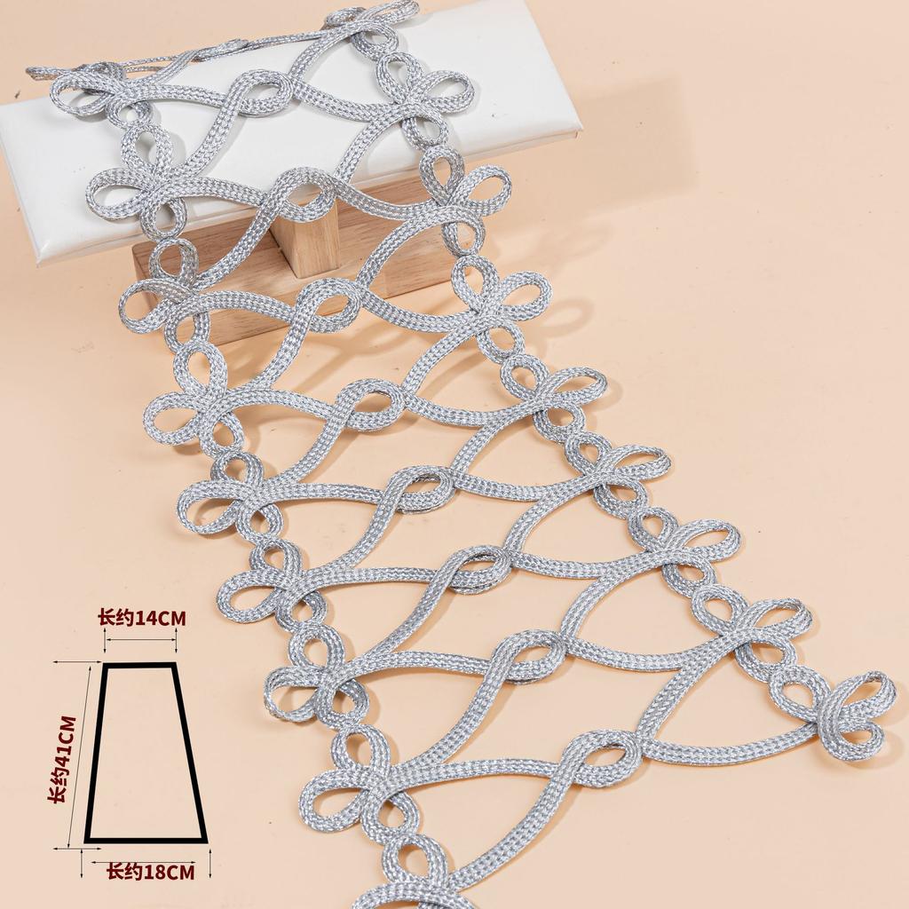 1pcs Chinese Knot Buttons, Gold Wire, Trapezoidal Buttons, Military Uniforms, Dresses, Dance Clothes, Decorative Buckles