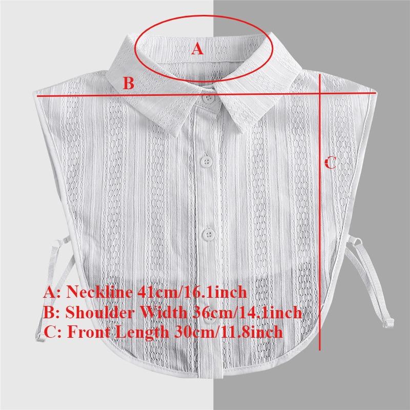 Women Fashion Ruffle Fake Collar Shirts Button-up Stand Lapel Half Shirt Detachable Collar Female Blouses Tops Clothing Ties