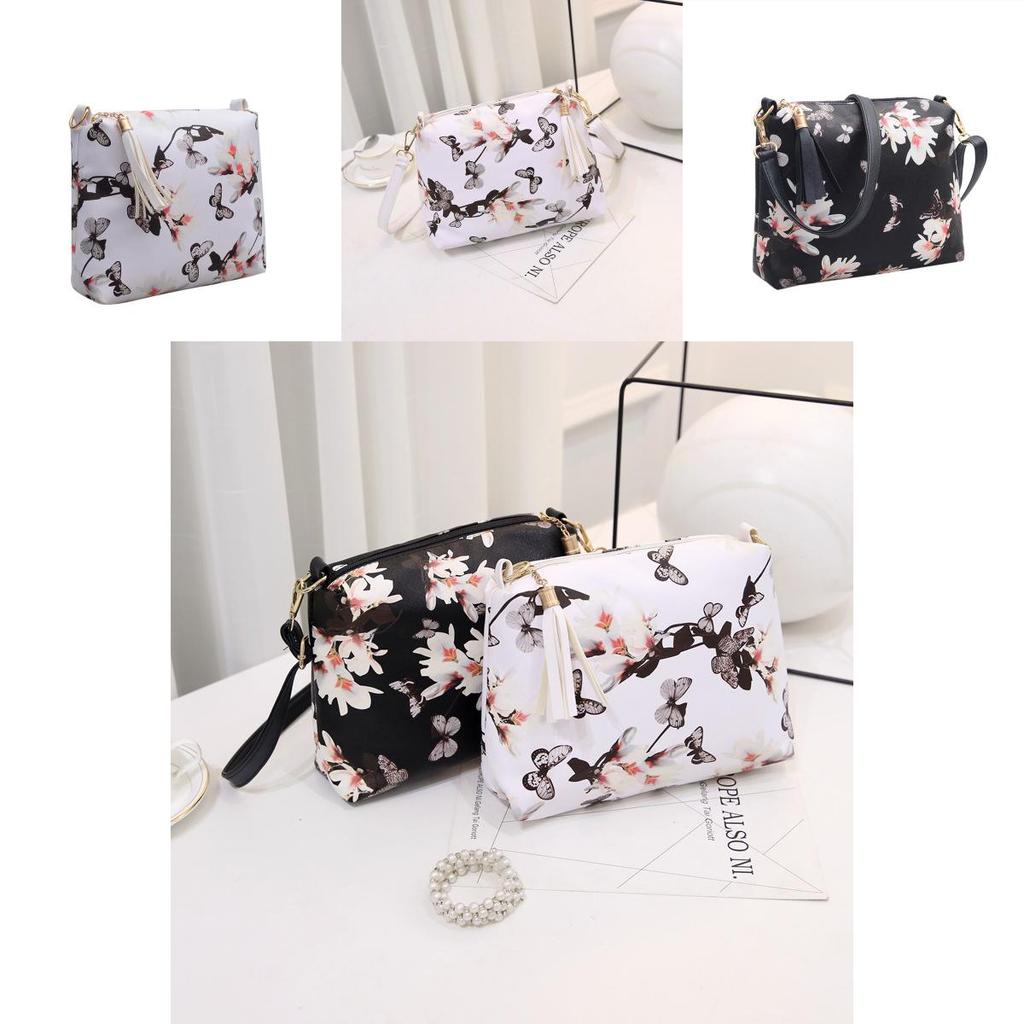 Women's Single Shoulder Bag Floral Pattern Canvas Material Comfortable Lightweight