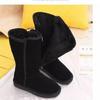 Women's Tall Fleece-Lined Snow Boots, High Shaft, Side Zipper, Round Toe, Thick Sole, Plus Size, 2023 Winter Korean Style