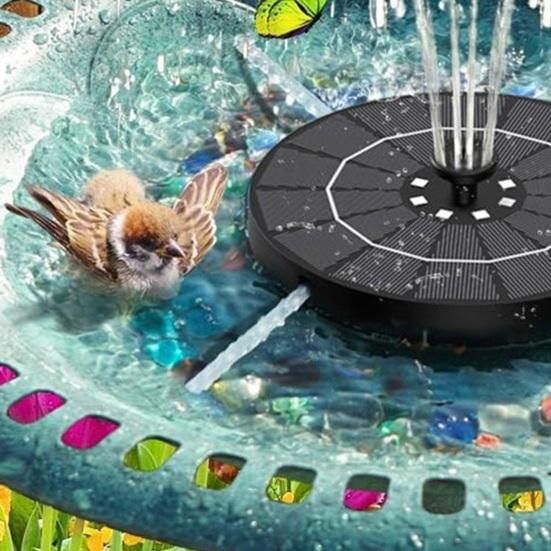 1 Set 3.5W Solar Fountain Solar Powered Bird Bath Fountain Decorative Solar Fountain with Colorful LED Lights for Garden Decor Pool Pond Use
