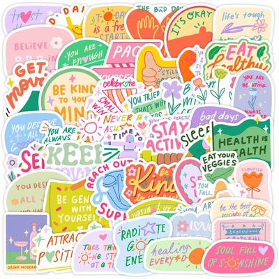 50 English Motivational Graffiti Stickers Mobile Phone Notebook Waterproof Decorative Stickers DIY English Phrase Stickers
