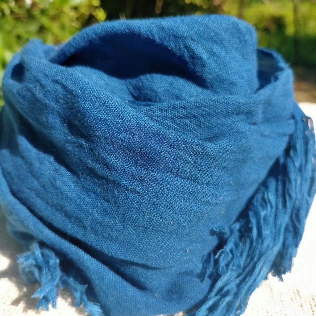 Used Indigo Dyed Organic Cotton Stole (100% Cotton)