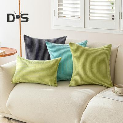 Plush Pillowcase Striped Texture Solid Color Couch Decoration Throw Pillow Cover Living Room Bedroom Car Seat Pillow Sham