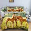 Horse Bedding Sets Single Double Queen King Size Quilt Duvet Cover Set with Pillowcase Animal 2/3pcs Polyester Comforter Cover
