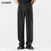 LOMBT Pantalon de ville décontracté à jambe droite pour homme LF02