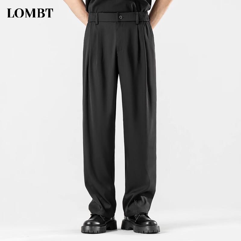 LOMBT Pantalon de ville décontracté à jambe droite pour homme LF02