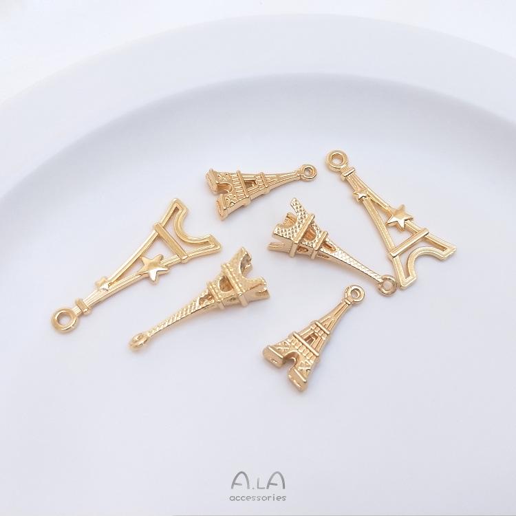 14K Gold-Filled Eiffelturm Anhänger Charm für DIY Schmuck und Armbänder