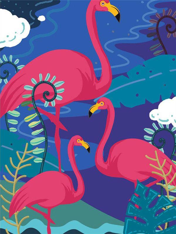 RUOPOTY Acrylic Painting By Numbers Flamingo Animals Paint On Canvas Coloring By Numbers Gift Home Decor Wall Room