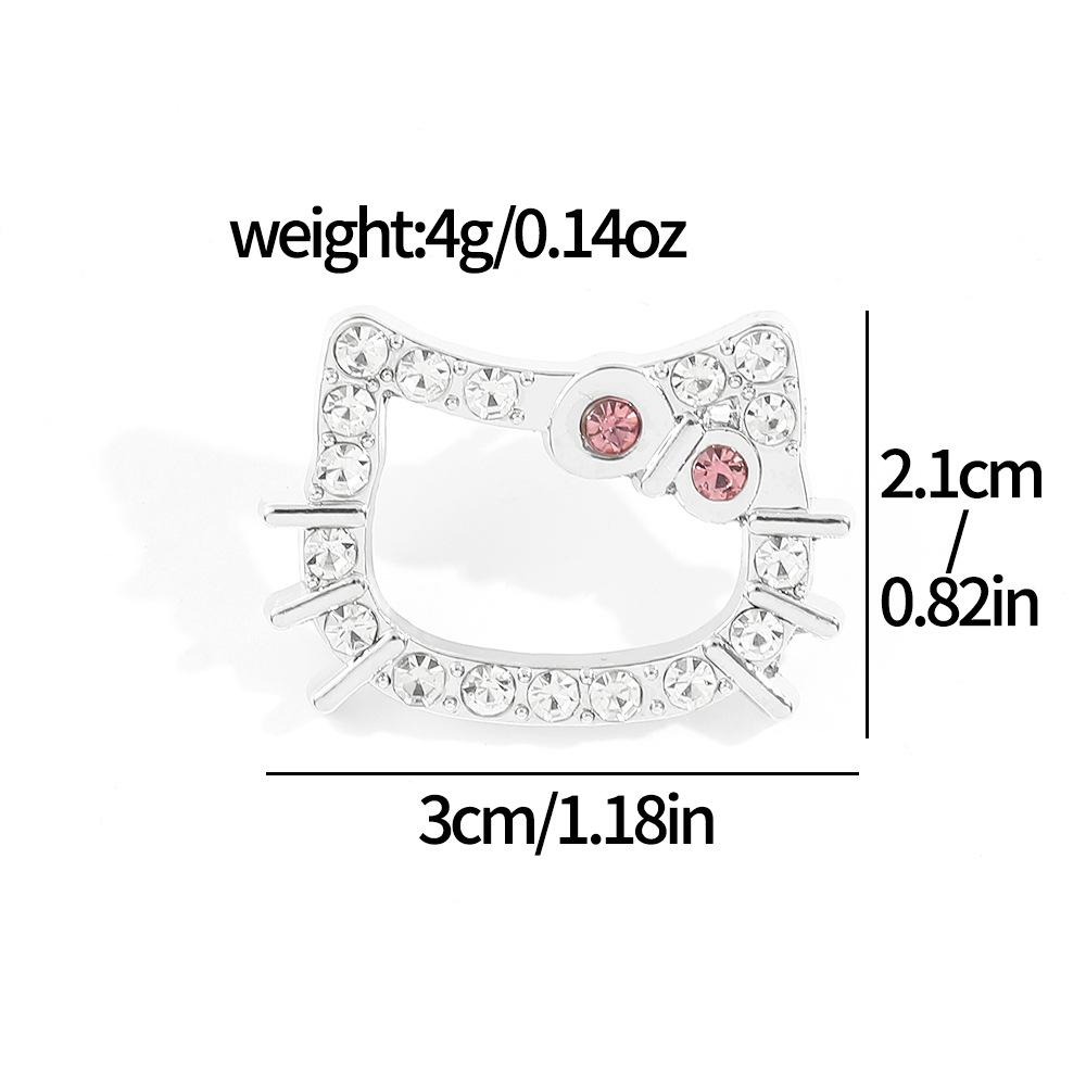 Японская милая KT кошка брошь Sanrio милый кот металлический значок аксессуары блестящий стразы булавка