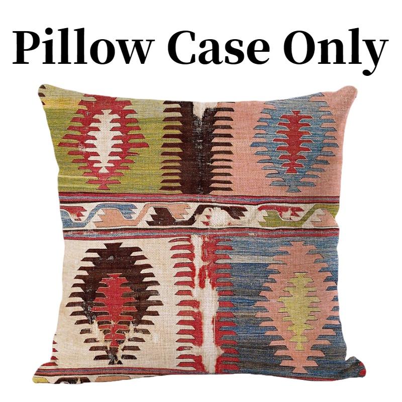 Bohemian Kilim Style Linen Pillow Cover 45x45cm For Home Dcor