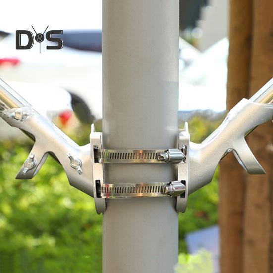 Uchwyt ścienny na maszt flagowy 45/90 stopni 3 otwory regulowany wytrzymały stop zewnętrzny ganek ciężarówka dom posiadłość uchwyt montażowy masztu flagowego podstawa