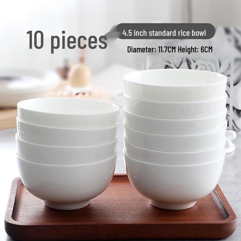 Zhi Shi Pure White Bone China Ceramic Bowls