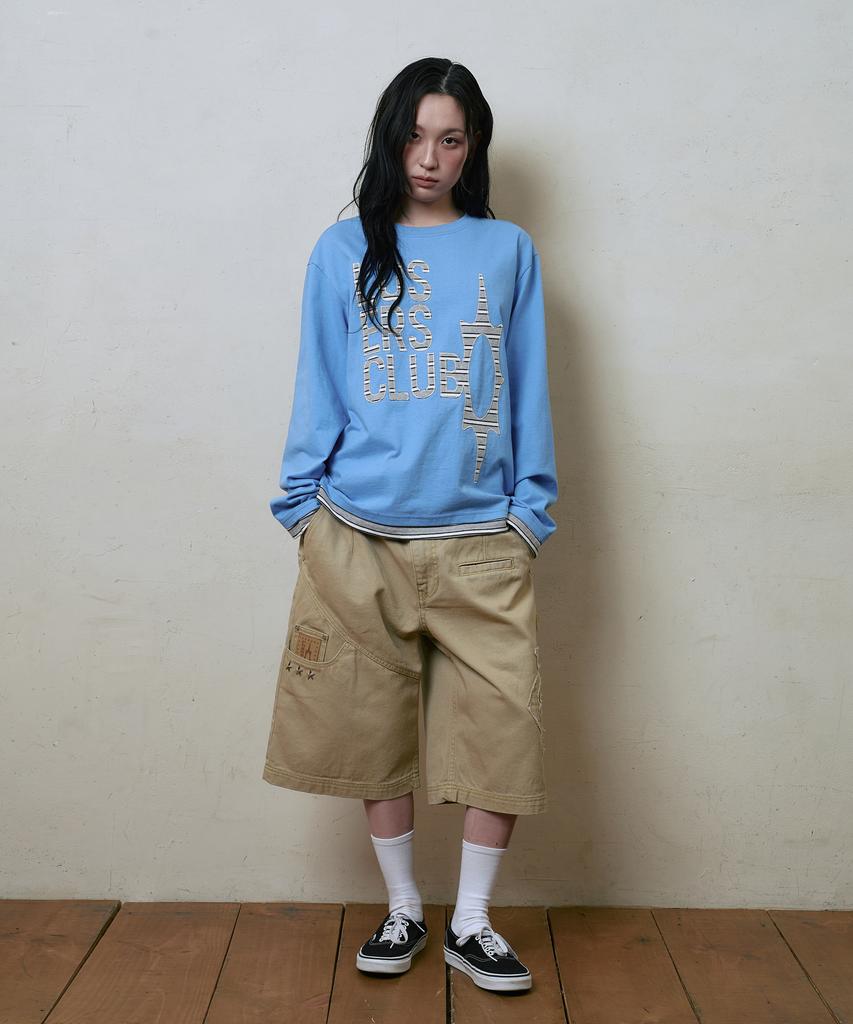 Lujeoseukeulleob Lc Logo Applique Bermuda Cotton Pants Beige