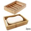 Jabonera de bambú del tenedor el 10*8.7*2.2cm del jabón del estante del jabón