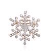 Exquisite Snowflake Brooches for Women Men Rhinestone Flower Winter Sweater Shirt Suit Collar Pins Jewelry Gifts