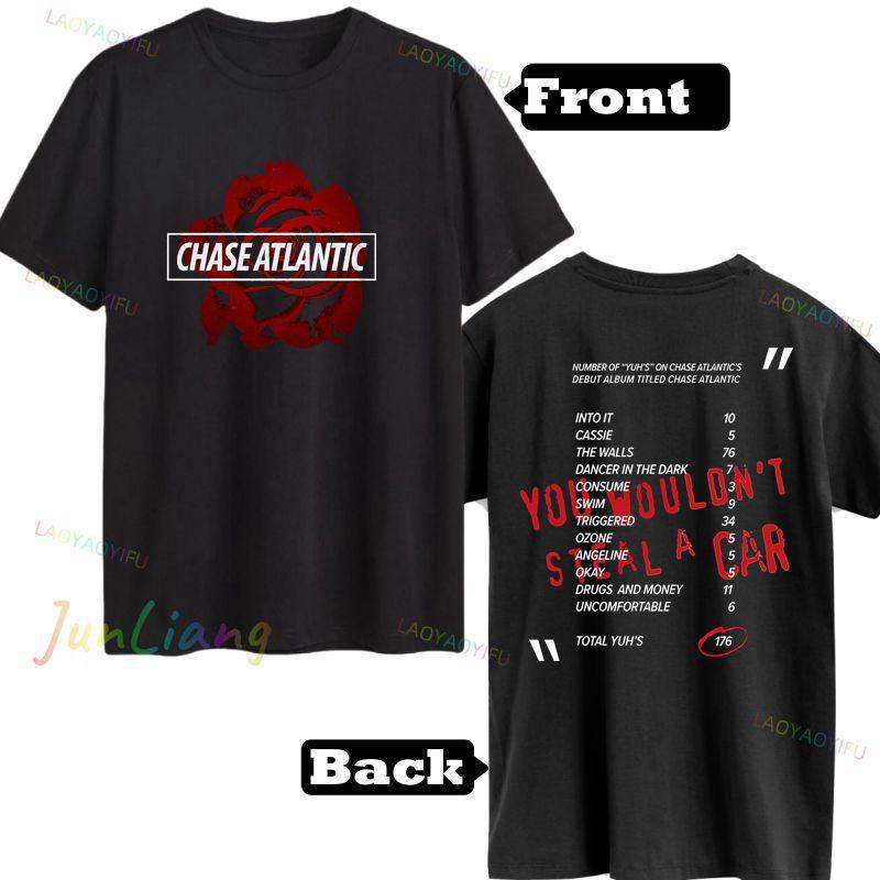 Band CHASE ATLANTIC Tour 2025 Tshirt Summer Shortsleeved Mens Tshirt The hiphop rock and gothic style clothing of the fans