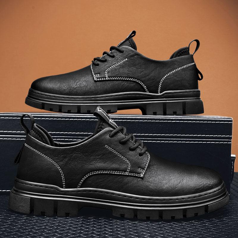 FashionMen's Casual Leather Shoes Outdoor Formal Dress Footwear New Fashion Male Oxford Shoes Classic Lace-Up Business Shoes Sneakers