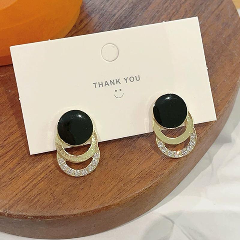 Crystal Black Acrylic Star Heart Round Circle Square Triangle Bow Earrings for Women Party Geometry Trendy Jewelry