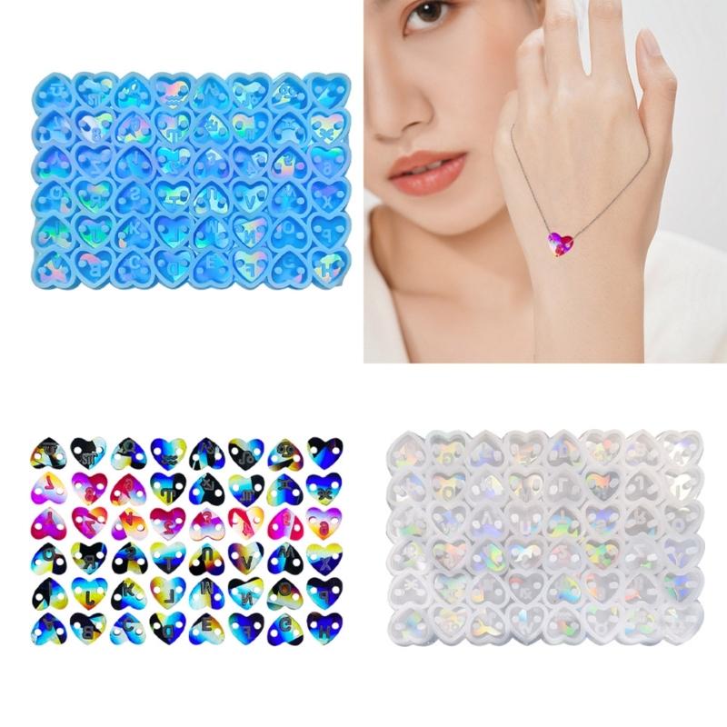 Jewelry Casting Mold Mini Double Hole Heart Silicone Mold Holographic Resin Mold for DIY Necklace Bracelet Pendant