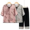 YUZHAOLIN Women's New Chinese Style Summer Short Sleeve Two-Piece Set