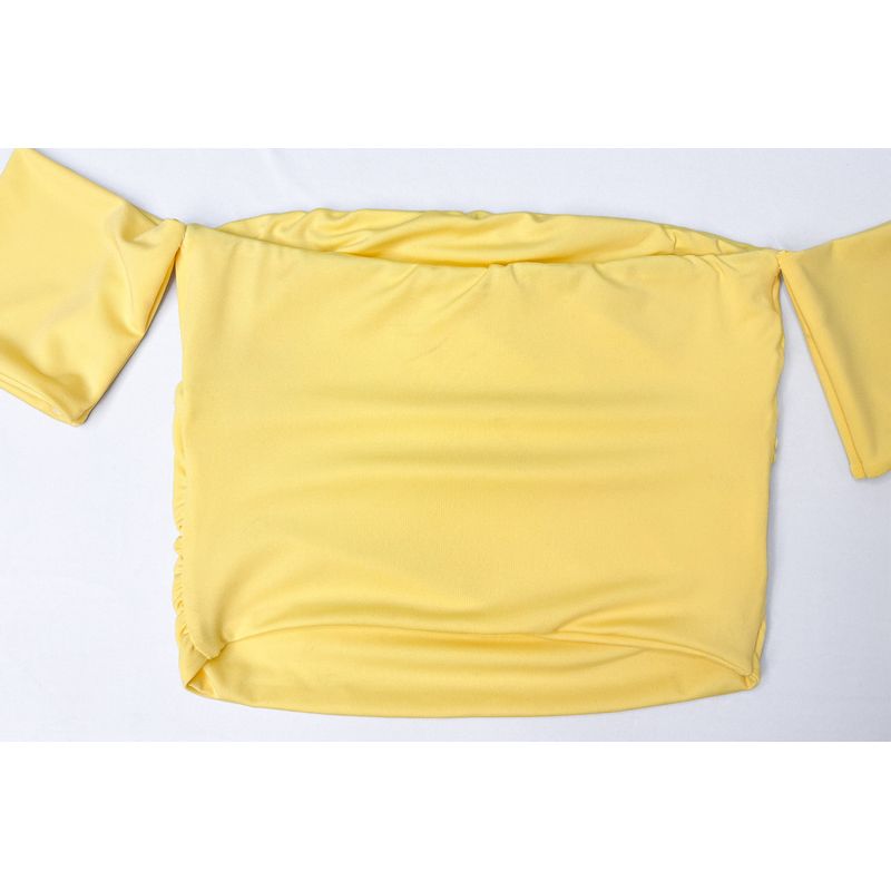 

New Arrival Hot Sale off-the-Shoulder Tube Top off-Neck Tank-Top Fashion Summer Sexy Outer Wear Underwear Yellow Shirt Yellow L