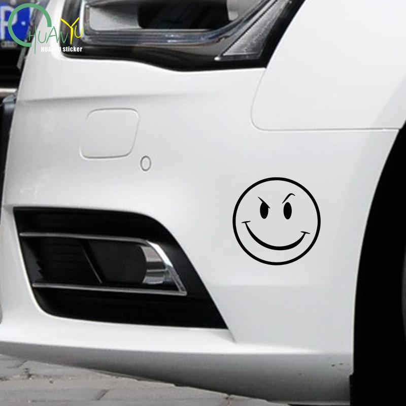Die-Cut Vinyl Decal For Evil Smiley Face Car Sticker Waterproof Auto Decors On Car Body Bumper Rear Window Laptop
